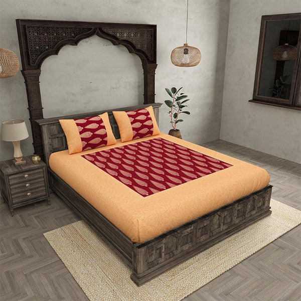 Buy Talav Ethnic Bedsheet - Red,Yellow Bedsheets from Vaaree