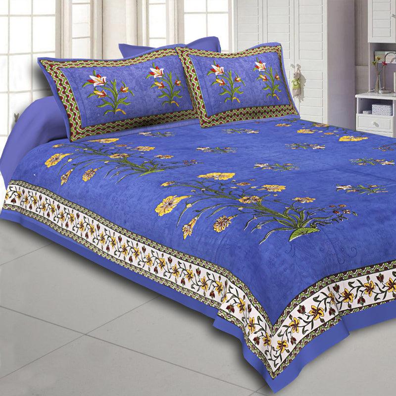 Buy Petunya Floral Bedsheet - Purple Bedsheets from Vaaree