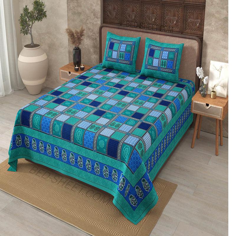 Buy Taral Geomatric Bedsheet - Blue Bedsheets from Vaaree