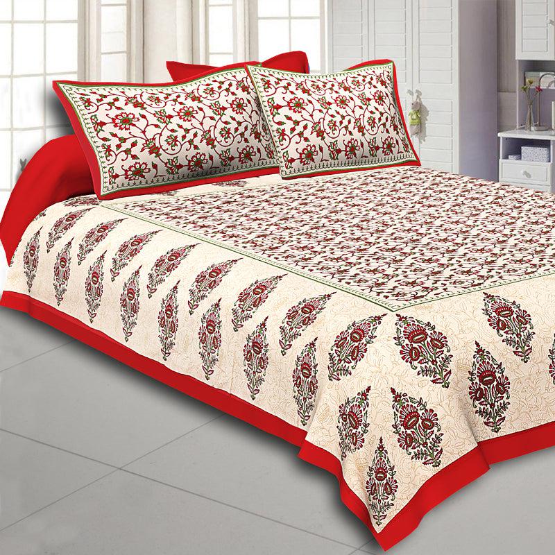 Buy Aariz Ethnic Bedsheet - Red Bedsheets from Vaaree