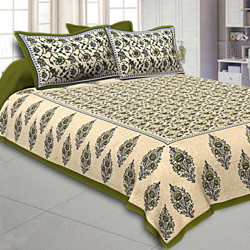 Buy Aariz Ethnic Bedsheet - Green Bedsheets from Vaaree