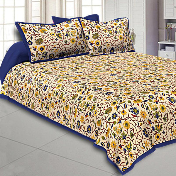 Buy Vihaan Ethnic Bedsheet - Yellow Bedsheets from Vaaree