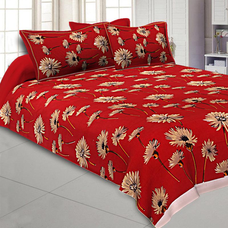 Buy Pansy Floral Bedsheet - Red Bedsheets from Vaaree