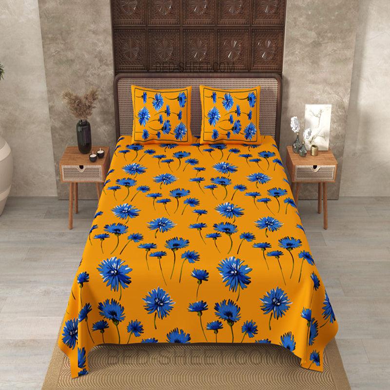 Buy Nilgiri Floral Bedsheet - Yellow Bedsheets from Vaaree