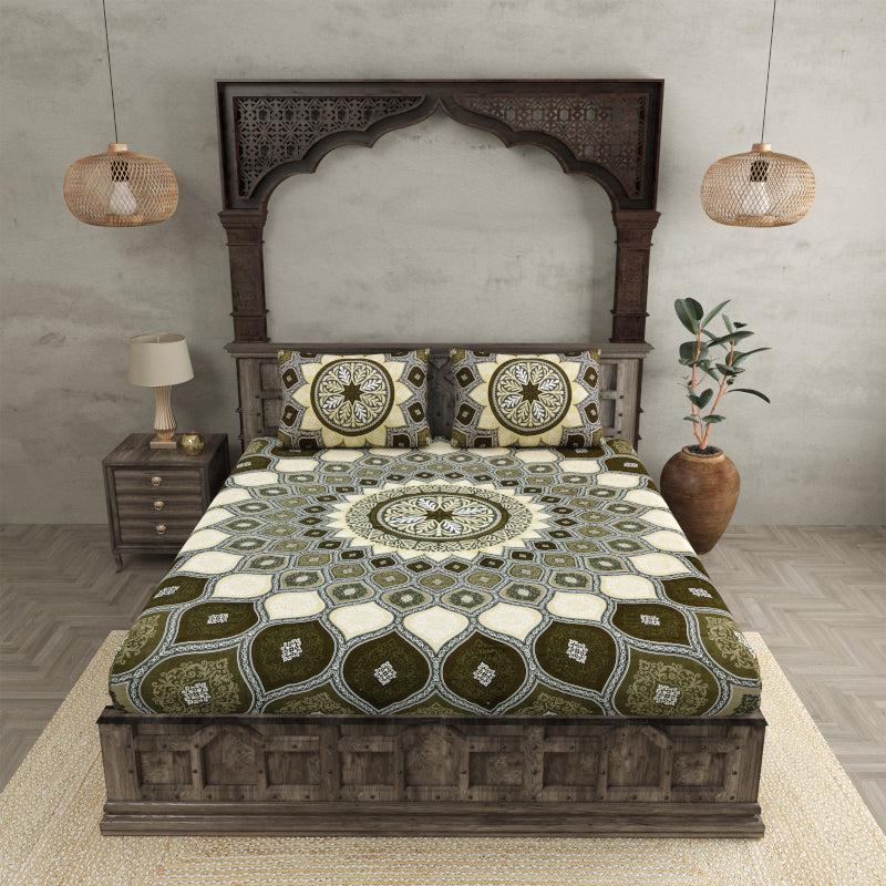 Buy Navaj Mandala Bedsheet - Green Bedsheets from Vaaree