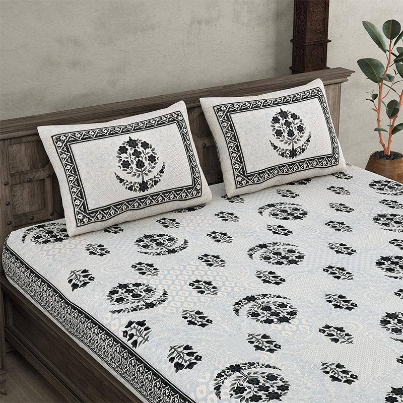 Buy Changla Ethnic Bedsheet - Grey Bedsheets from Vaaree