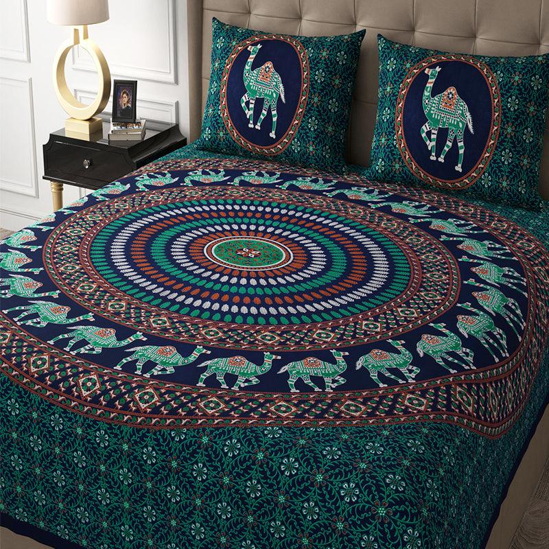 Bedsheets - Namish Mandala Bedsheet - Green