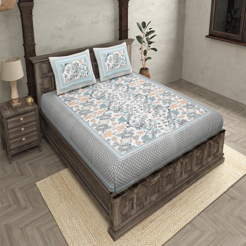 Buy Gomti Ethnic Bedsheet - Blue Bedsheets from Vaaree