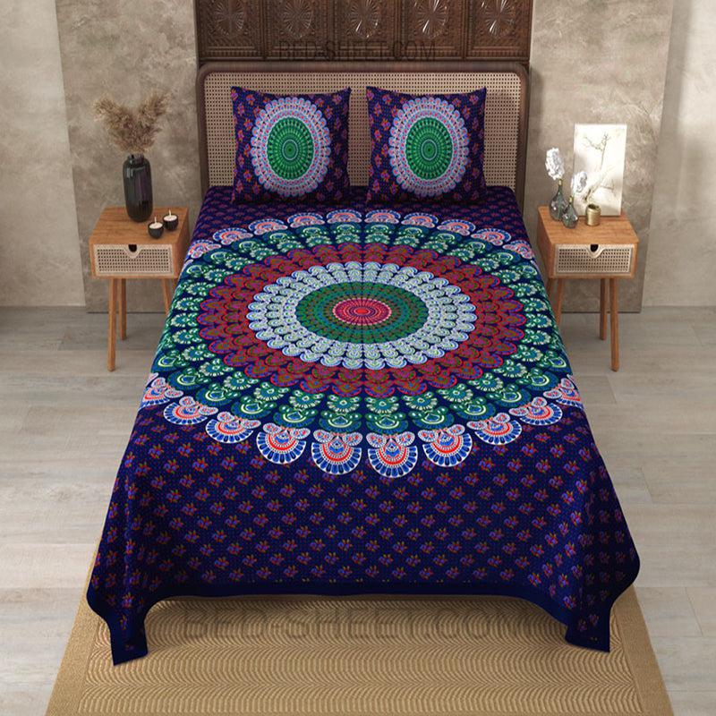 Bedsheets - Rosho Mandala Bedsheet - Purple