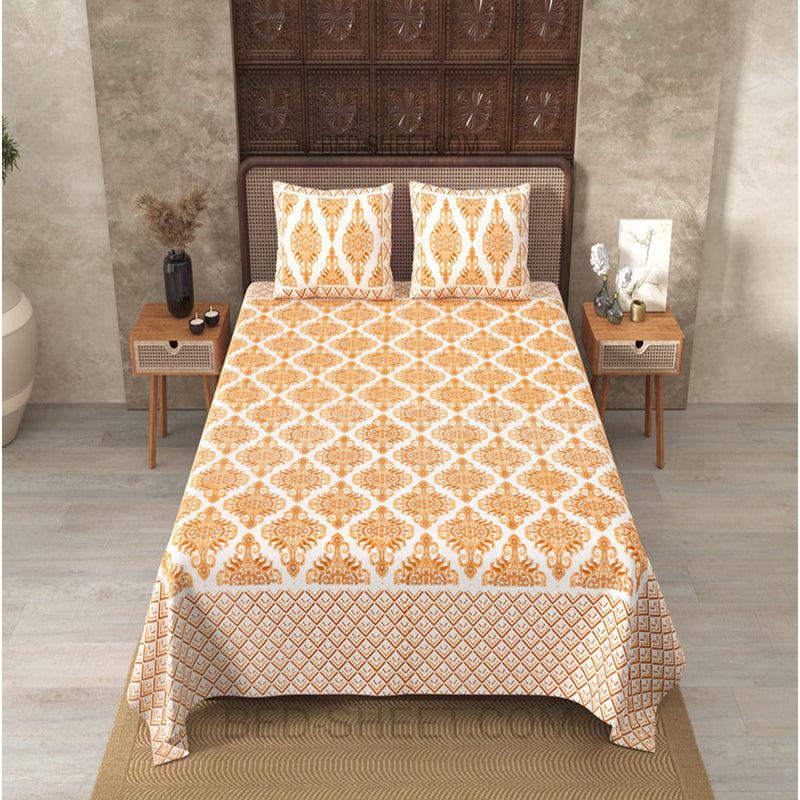 Buy Dhutha Ethnic Bedsheet - Yellow Bedsheets from Vaaree