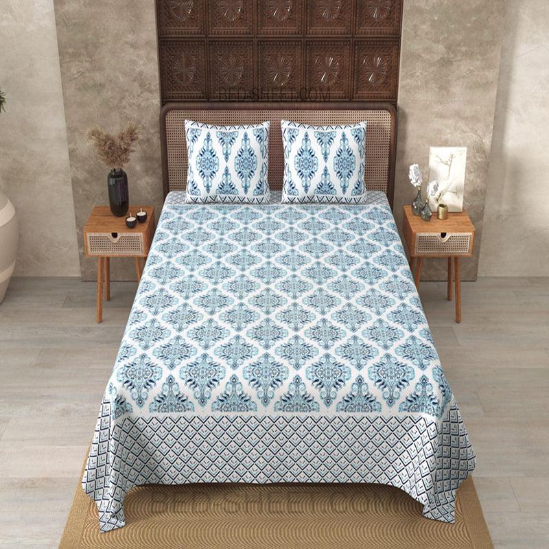 Buy Dhutha Ethnic Bedsheet - Blue Bedsheets from Vaaree