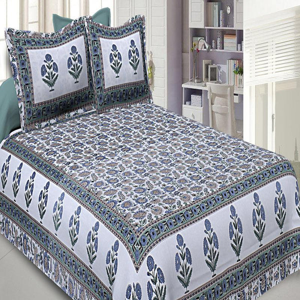 Buy Loka Ethnic Bedsheet - Green Bedsheets from Vaaree