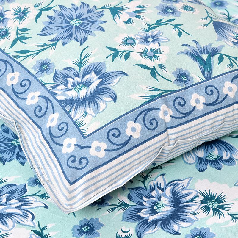 Buy Sarva Floral Bedsheet - Blue Bedsheets from Vaaree