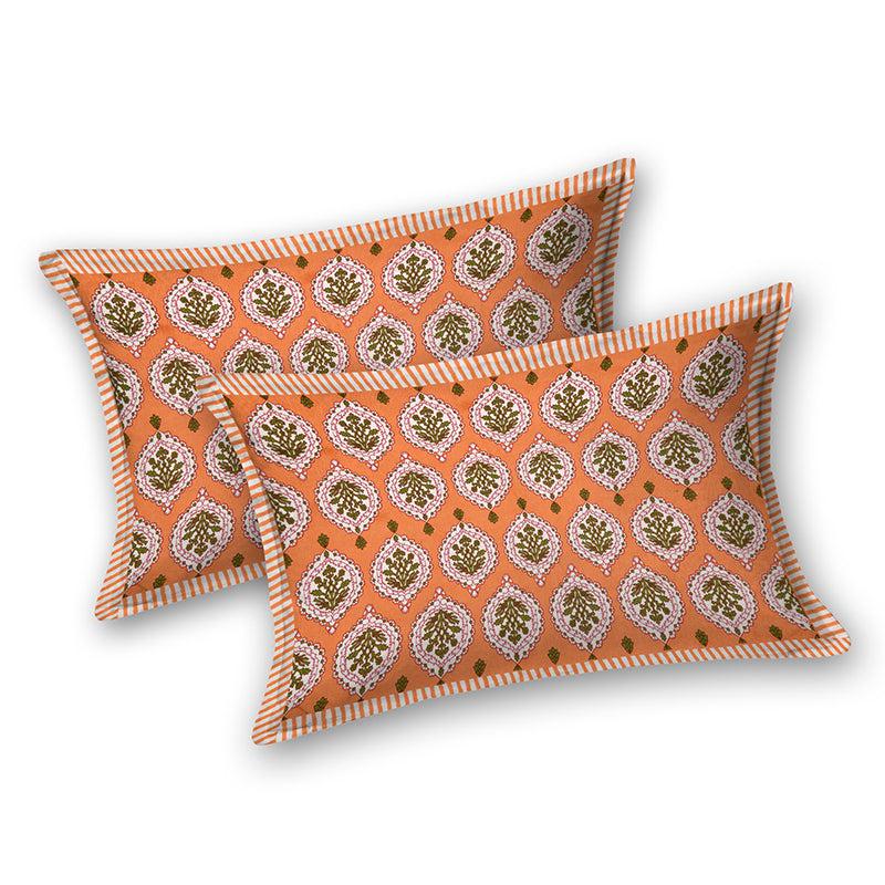 Buy Putra Ethnic Bedsheet - Orange Bedsheets from Vaaree