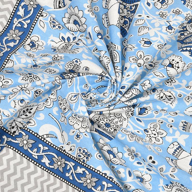 Buy Yantra Ethnic Bedsheet - Blue Bedsheets from Vaaree