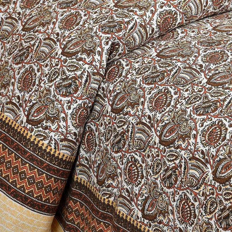 Buy Panja Ethnic Bedsheet - Brown Bedsheets from Vaaree