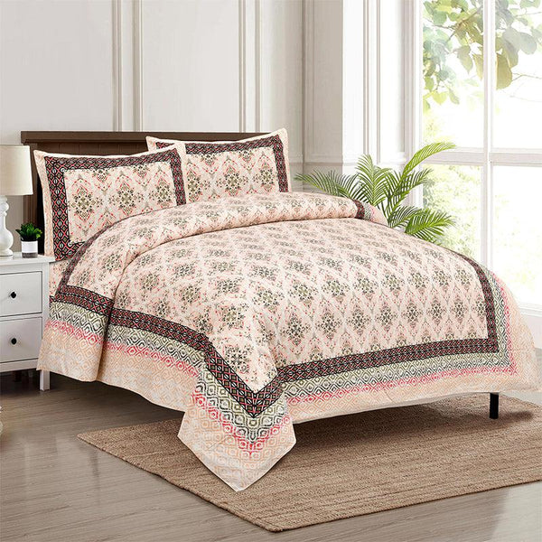 Buy Rakta Ethnic Bedsheet - Peach Bedsheets from Vaaree