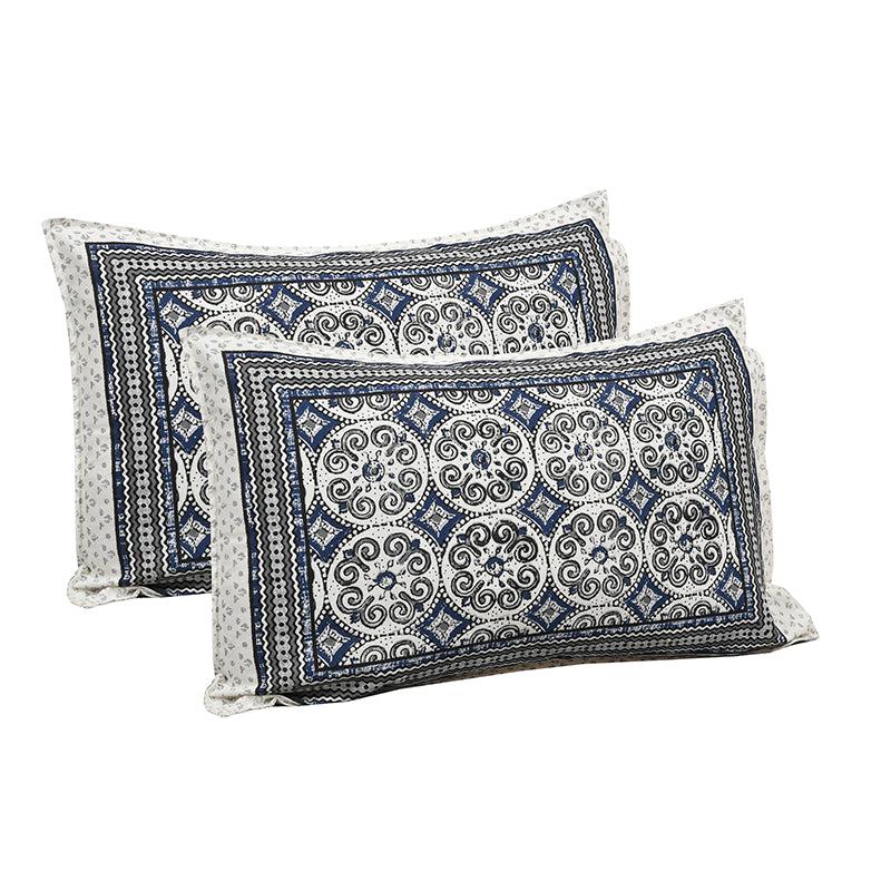 Buy Drona Ethnic Bedsheet - Blue Bedsheets from Vaaree