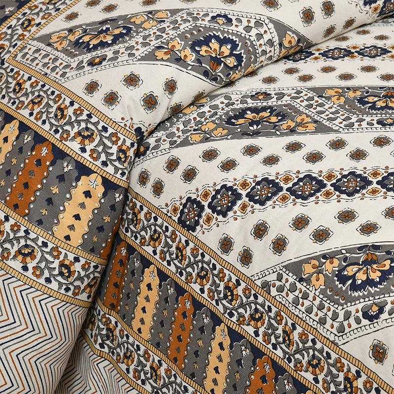 Buy Eshan Ethnic Bedsheet - Grey,Brown Bedsheets from Vaaree