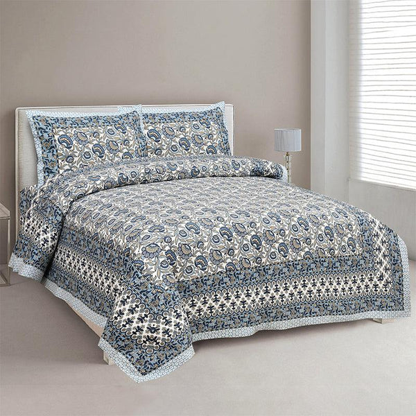 Buy Uma Ethnic Bedsheet - Blue Bedsheets from Vaaree