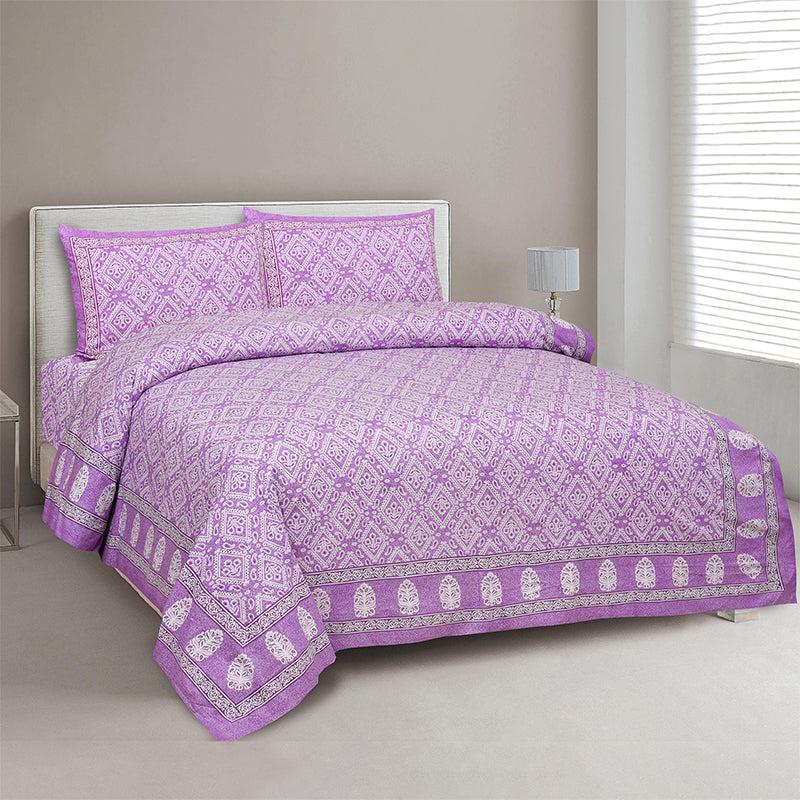 Buy Avighna Ethnic Bedsheet - Purple Bedsheets from Vaaree