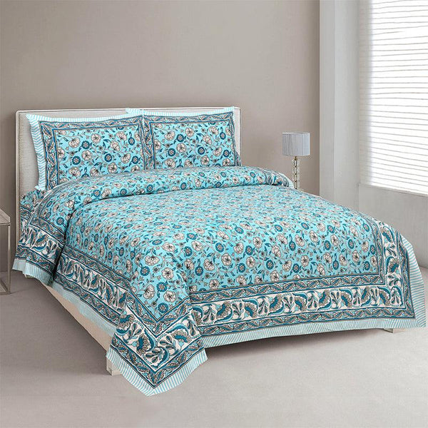 Buy Vahana Ethnic Bedsheet - Blue Bedsheets from Vaaree