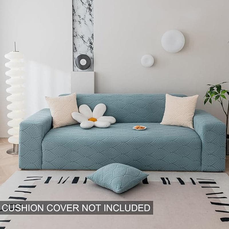 Buy Daina Jacquard Sofa Cover - Light Blue Sofa Cover from Vaaree