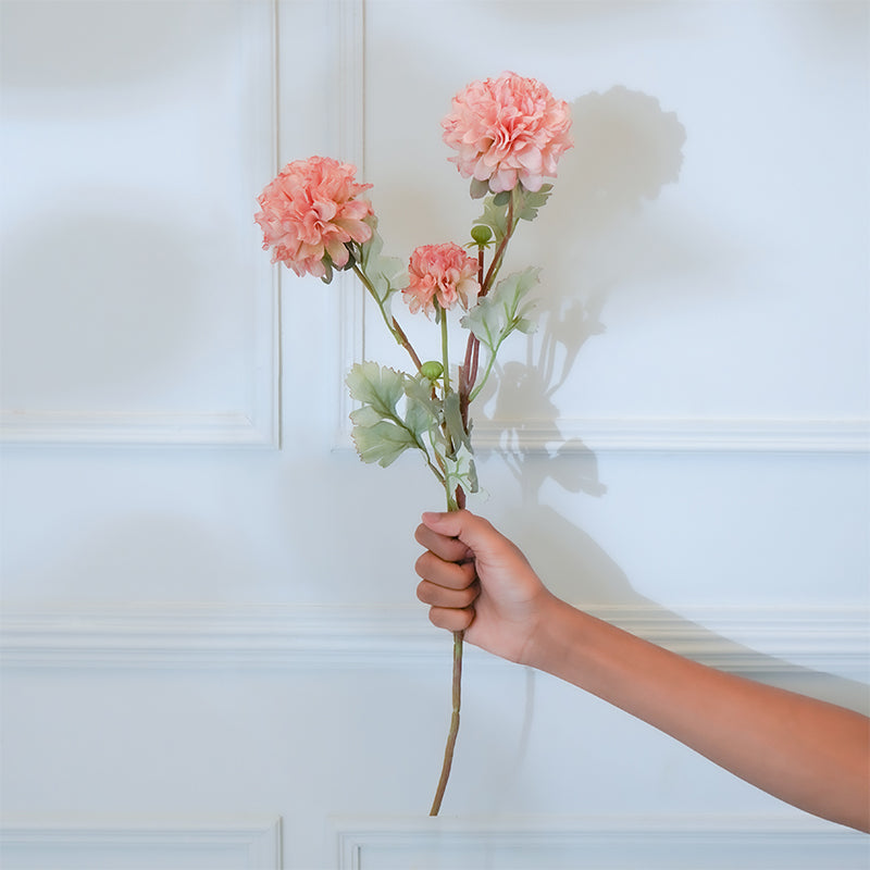 Buy Faux Ball Mum Chrysanthemum Flower Stick (Peach) - 28 CM Artificial Flowers from Vaaree