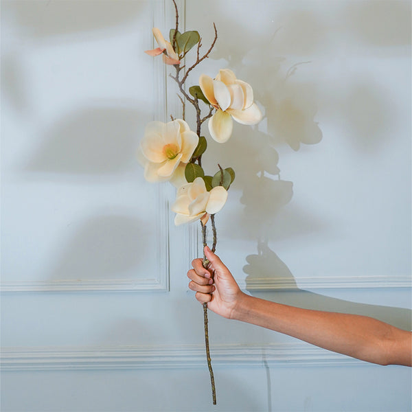 Faux Festiva Peony Flower Stick (White) (Set Of Two) - 29 CM