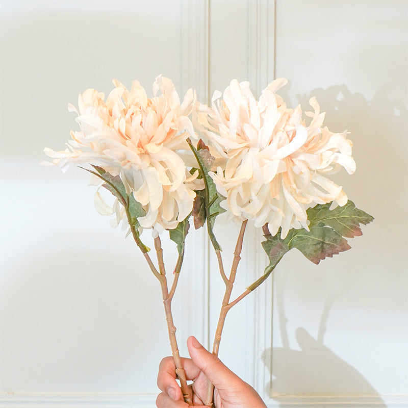 Buy Faux White Chrysanthemum Flower Stick (20 CM) - Set Of Two Artificial Flowers from Vaaree