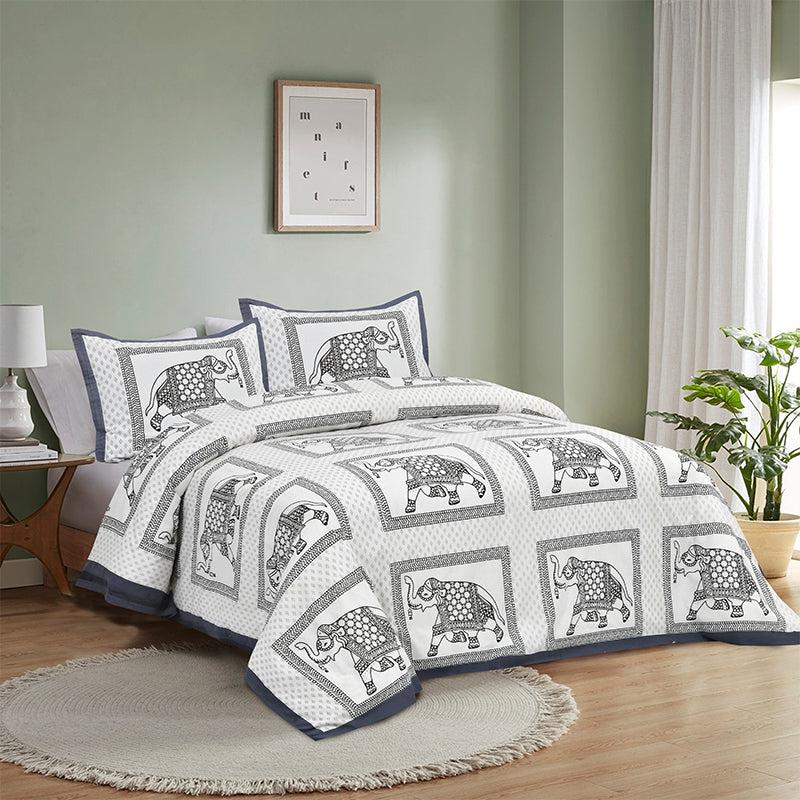 Buy Gajraja Printed Bedsheet - Grey Bedsheets from Vaaree