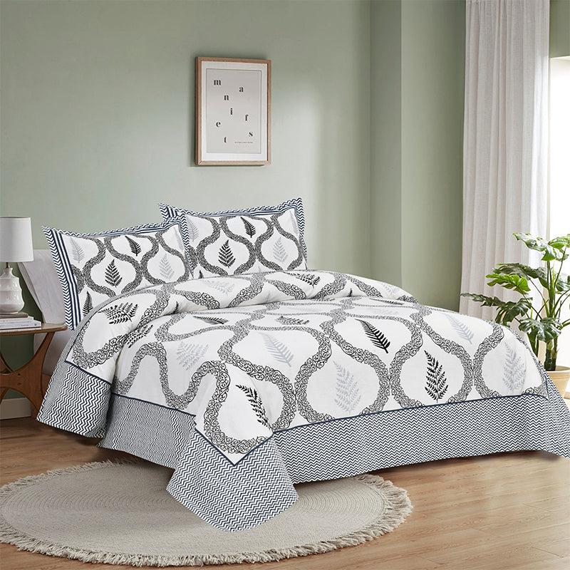 Buy Moneem Printed Bedsheet - Grey Bedsheets from Vaaree