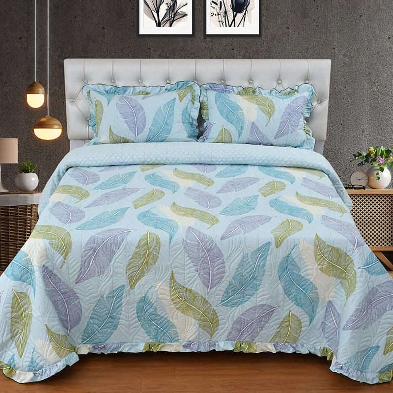 Buy Pastel Leaves Bedcover Bedcovers from Vaaree