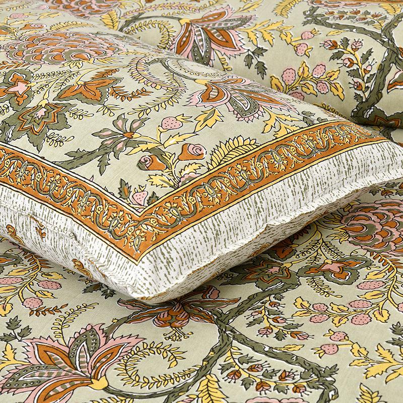 Buy Dupiyaa Printed Bedsheet - Yellow Bedsheets from Vaaree