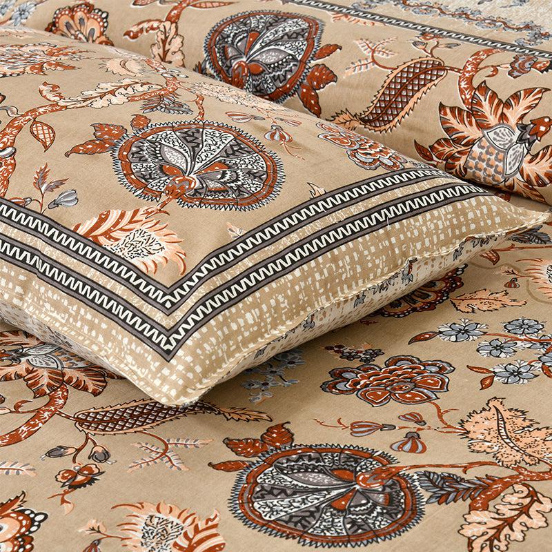 Buy Tribhuna Printed Bedsheet - Orange Bedsheets from Vaaree