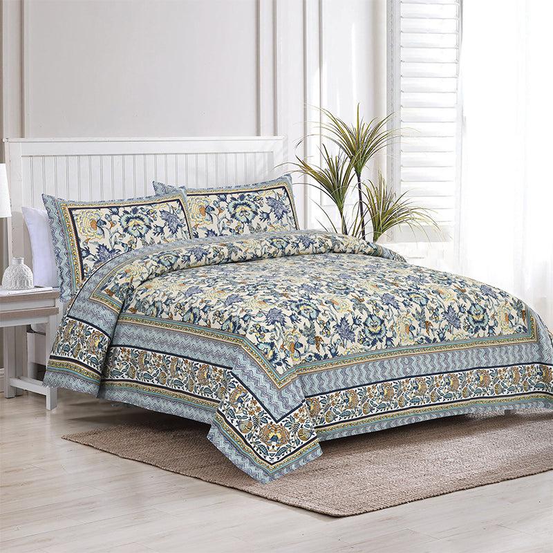 Buy Yukta Printed Bedsheet - Blue Bedsheets from Vaaree