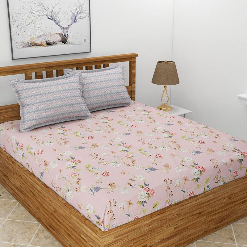 Buy Cicely Floral Bedsheet - Pink Bedsheets from Vaaree