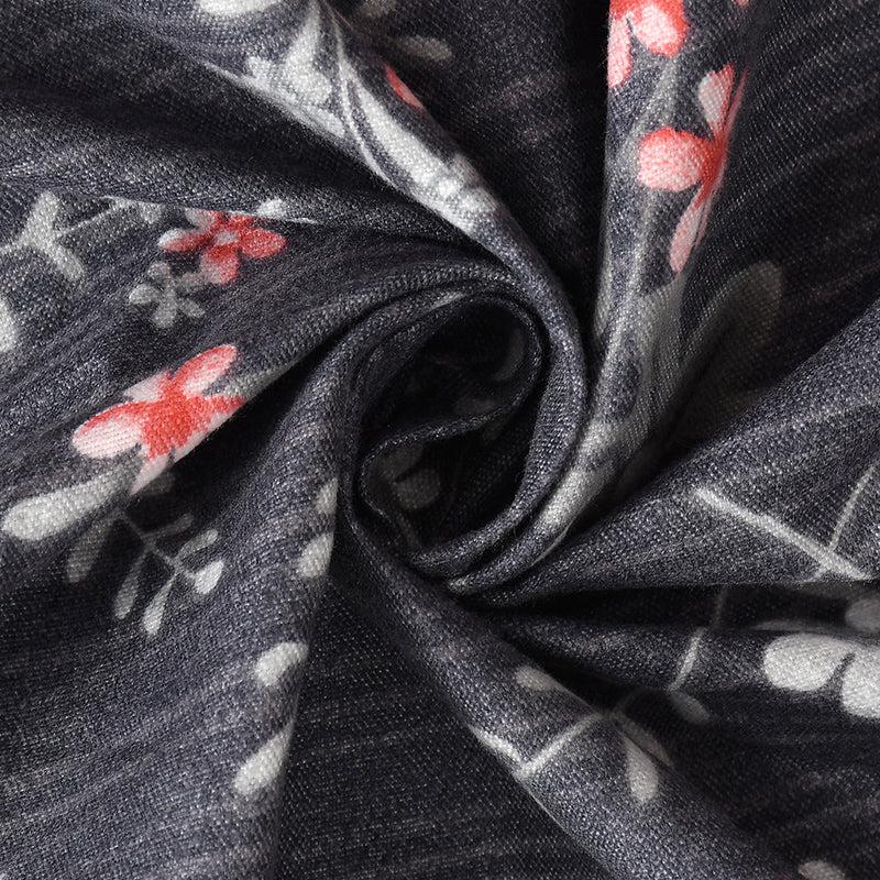 Bedsheets - Gilma Floral Bedsheet - Dark Grey