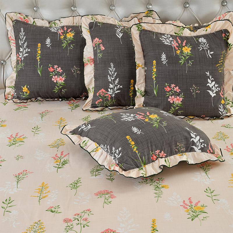 Buy Liamo Frilled Floral Bedding Set - Five Piece Set Bedding Set from Vaaree