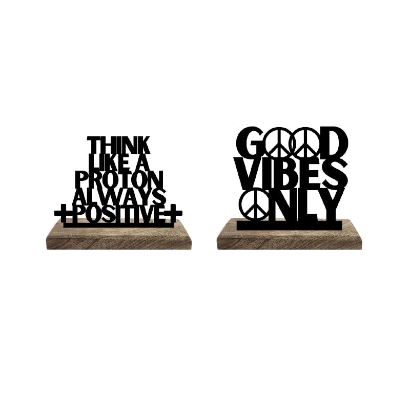 Buy Protonic Optimism Typography Showpiece - Set Of Two Showpieces from Vaaree