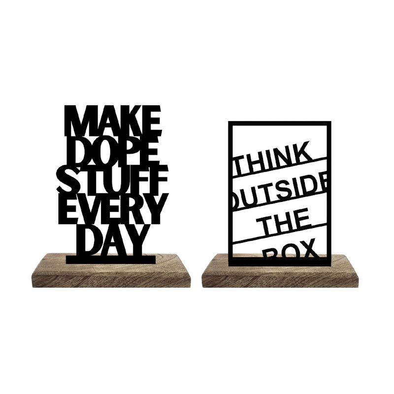 Buy Dope Ideas Daily Execution Typography Showpiece - Set Of Two Showpiece from Vaaree