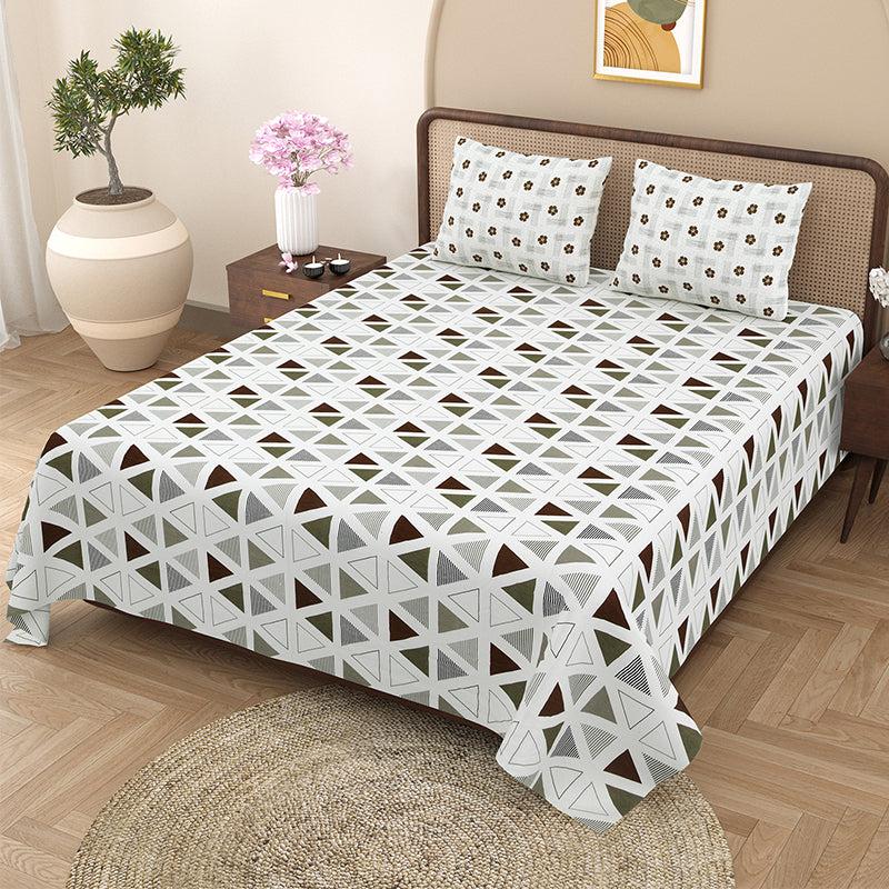 Buy Nettie Geometric Bedsheet - Grey Bedsheets from Vaaree