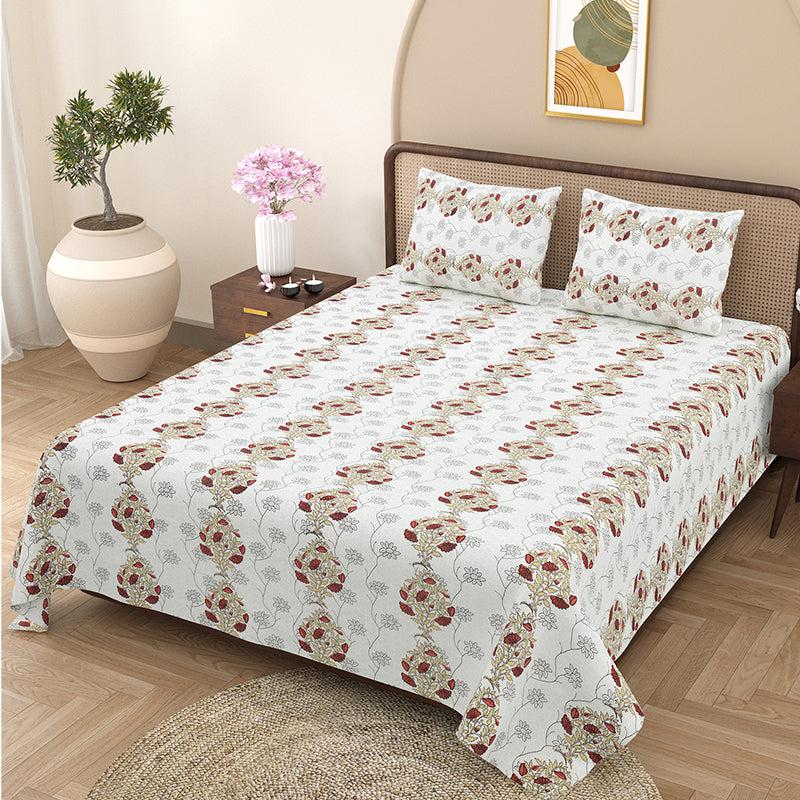 Buy Zinnia Floral Bedsheet Bedsheets from Vaaree