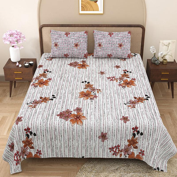 Buy Calla Floral Bedsheet - Orange Bedsheets from Vaaree