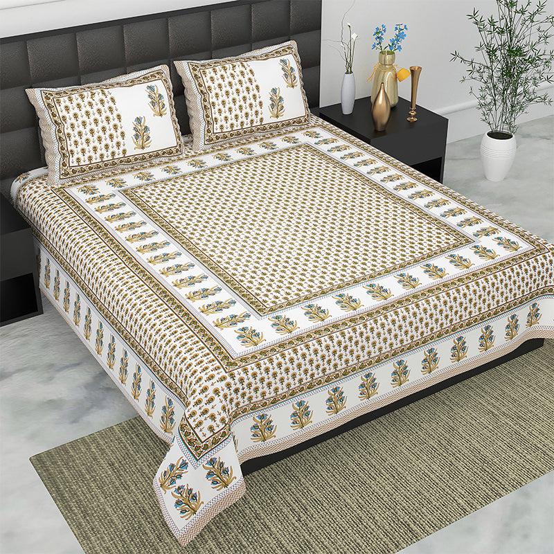 Buy Brava Floral Bedsheet - Brown Bedsheets from Vaaree