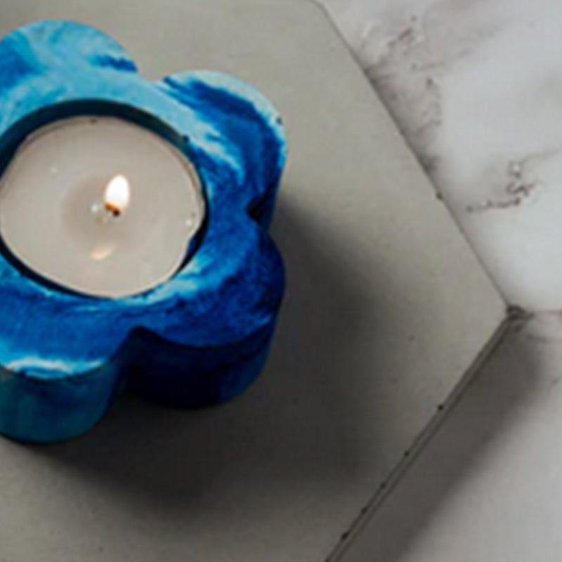 Buy Blue Fluer Candle Holder Candle Holders from Vaaree