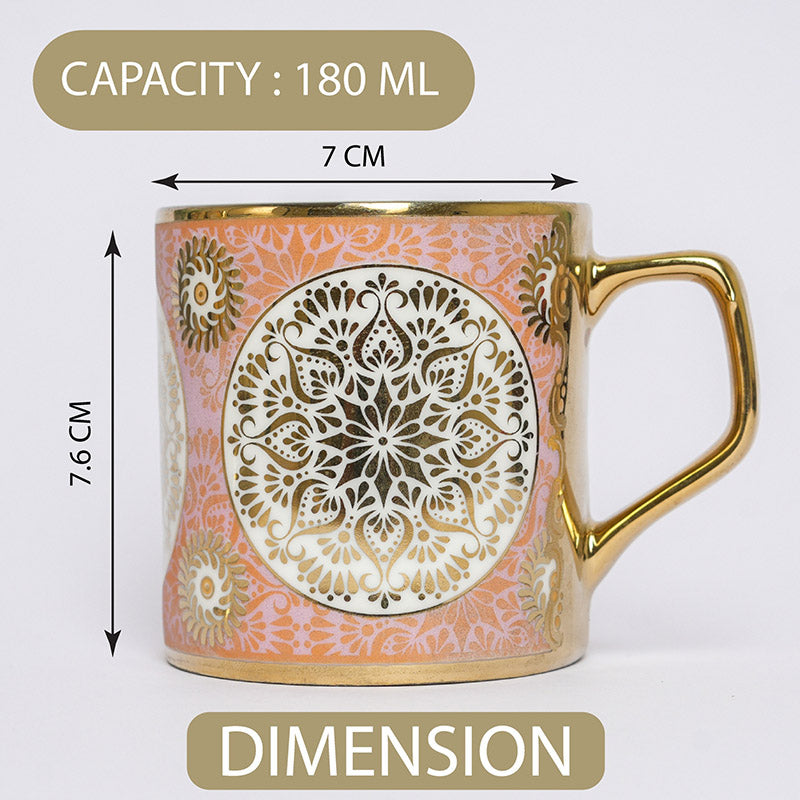 Mug & Tea Cup - Amra Ethnic Cup (180 ML) - Set Of Six