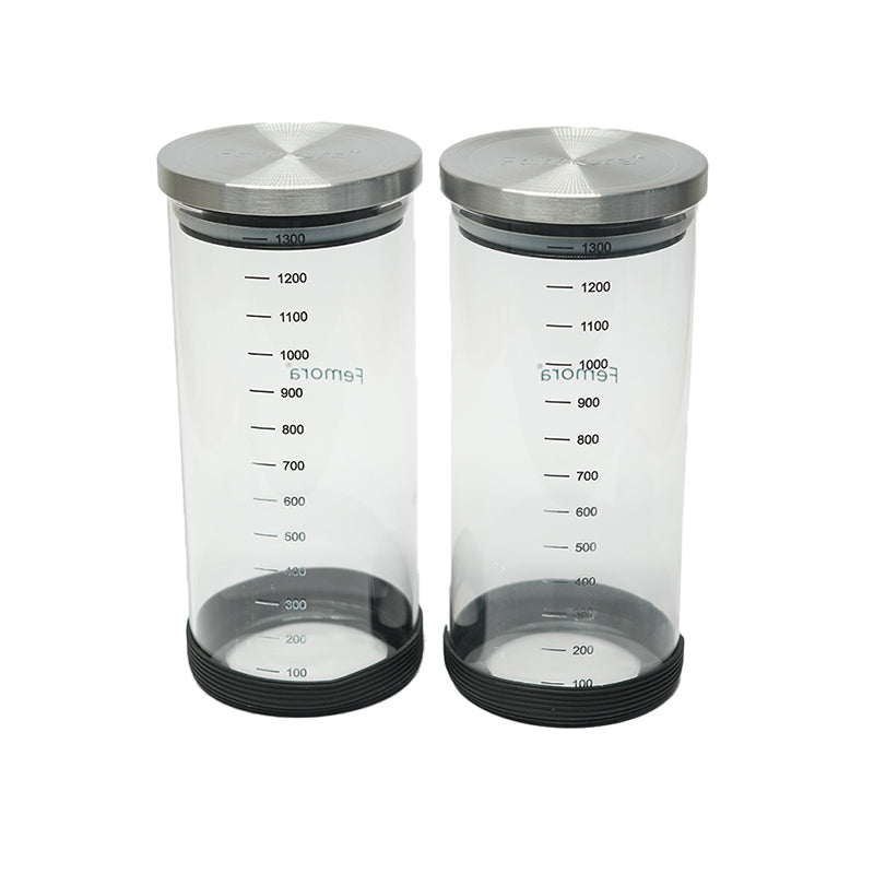 Jar - Kroma Glass Airtight Storage Jar With Stainless Steel Lid (600 ML) - Set Of Two