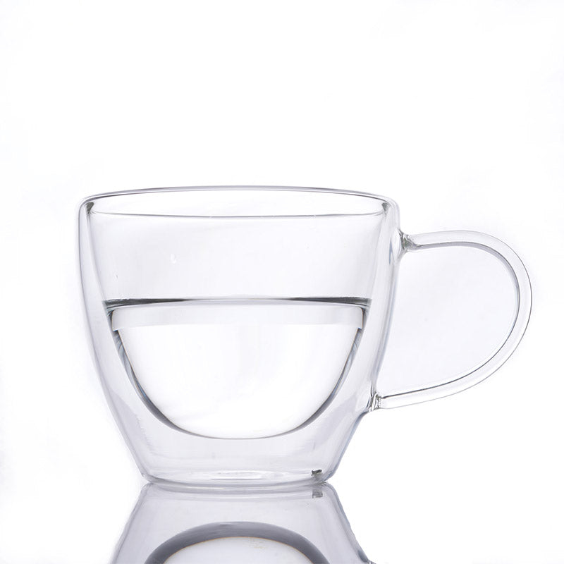 Mug & Tea Cup - Nestora Double Wall Glass Cup (200 ML) - Set Of Two