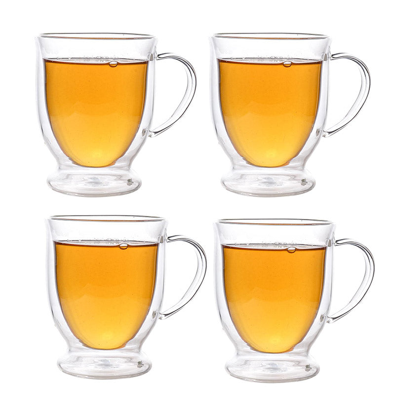 Mug & Tea Cup - Ajura Double Wall Glass Cup (250 ML) - Set Of Four